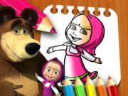 لعبة كتاب تلوين ماشا والدب على الانترنت