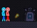 لعبة رجل عصا أحمر وأزرق مع حبل على الانترنت