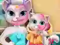 لعبة القطه الأم تجميل حقيقي على الانترنت