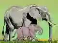 لعبة الحيوانات البرية و صغارها على الانترنت