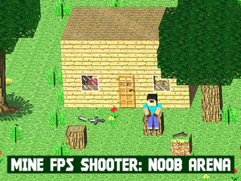 لعبة Mine FPS Shooter: Noob Arena على الانترنت