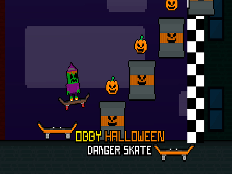 لعبة Obby Halloween Danger Skate على الانترنت